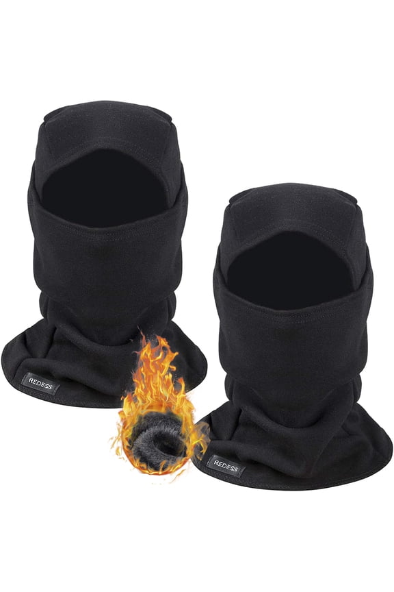 Balaclava Face Mask for Men/Women,Warm Fleece Windproof Ski Mask,Black-2 Pack