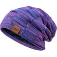 thumbnail image 1 of REDESS Beanie Hat for Men and Women Winter Warm Hats Knit Slouchy Thick Skull Cap-Blue&Rose, 1 of 5