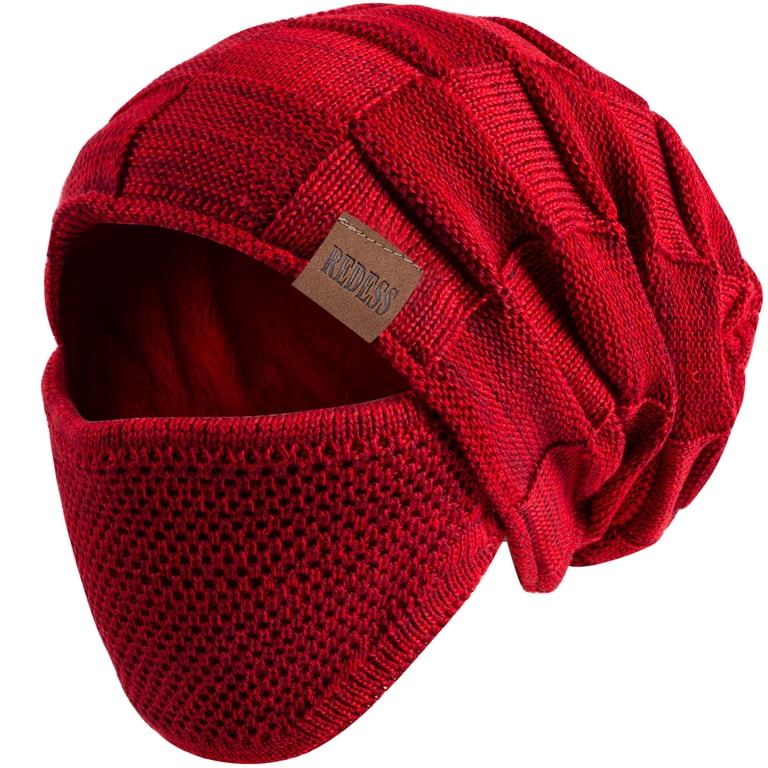 Women\'s Knitted Beanie Rose Cozy Skull Ski Hats Cap Winter Warm Slouchy Design Slouchy Knit Hat Rose Embroidery Beanie Hat - Slouchy Knit  main image 2