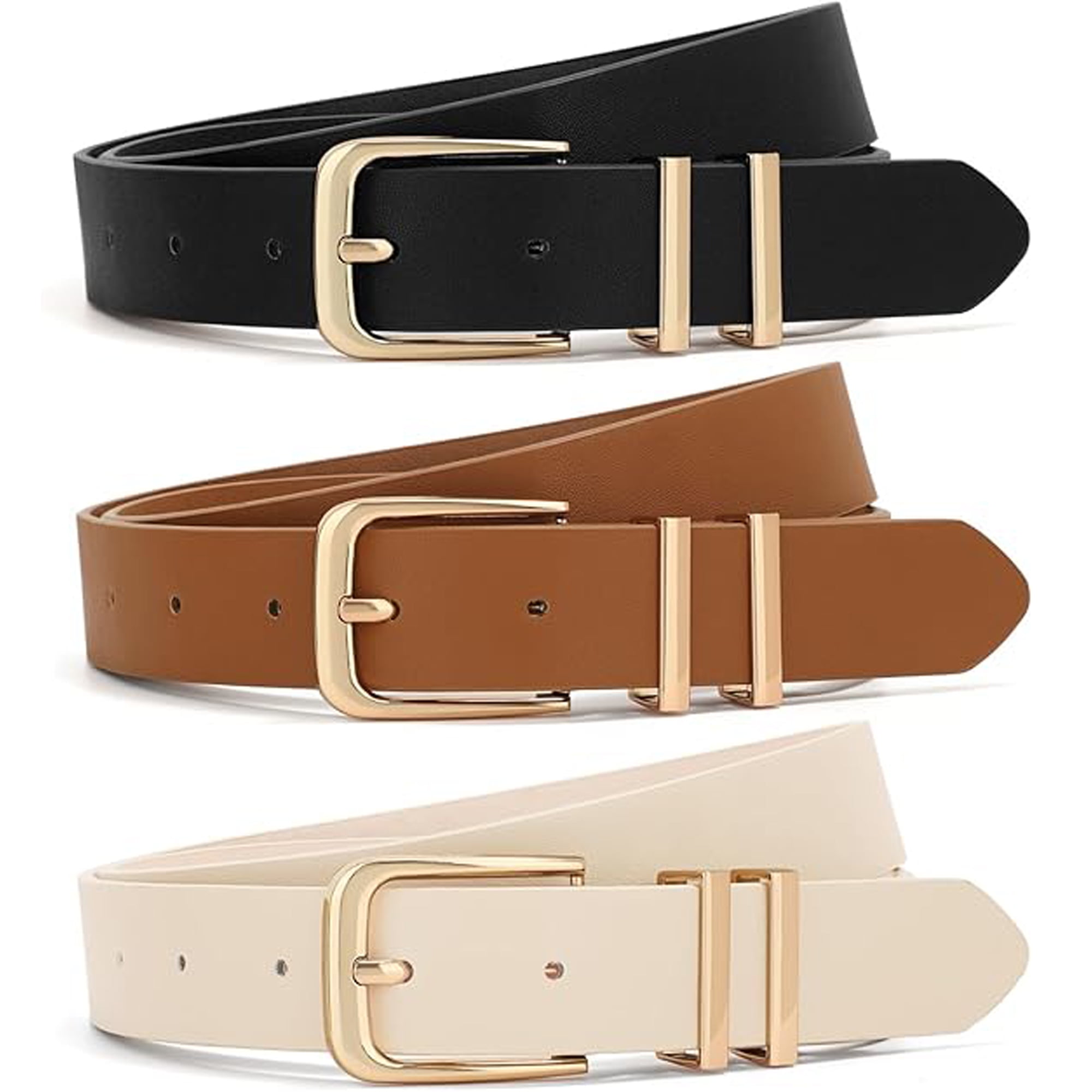 REDESS Belts for Women with Fashion Gold Buckle Leather  display picture 3