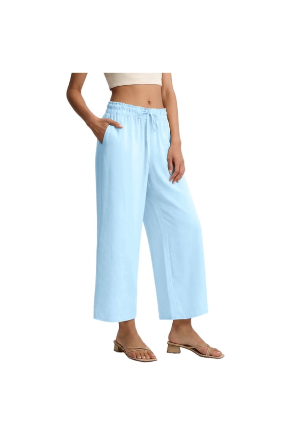 Capri Pants for Women Summer Capris Adjustable Drawstring with Pockets M-XXXL