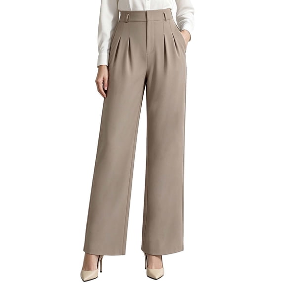 REDESS Dress Pants for Women Wide Leg Pant Business Casual Flowy Palazzo Pants with Pocket,XS-2XL
