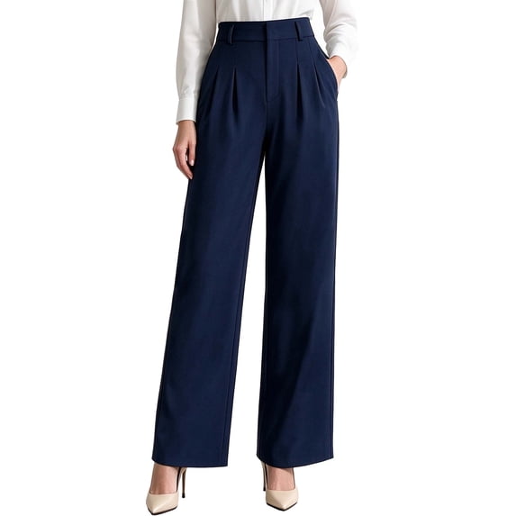 REDESS Dress Pants for Women Wide Leg Pant Business Casual Flowy Palazzo Pants with Pocket,XS-2XL