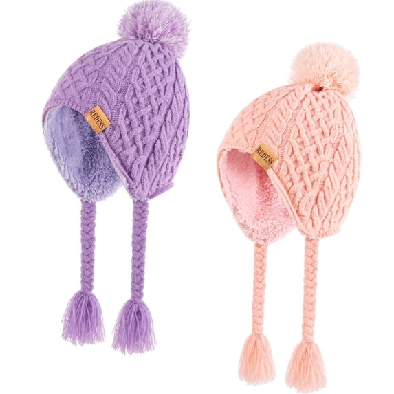 REDESS Kids Beanie Hat Children Boys Girls Winter Warm Knit Soft Cap 2 Pack