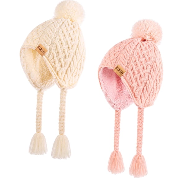 REDESS Kids Beanie Hat Children Boys Girls Winter Warm Knit Soft Cap 2 Pack