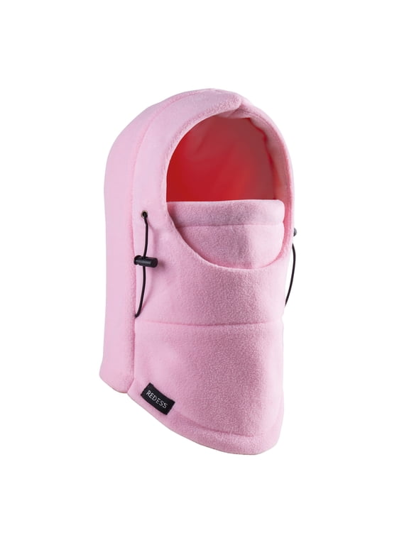 Kids Winter Fleece Balaclava Hat for Boys and Girls of 2-7 years-Pink