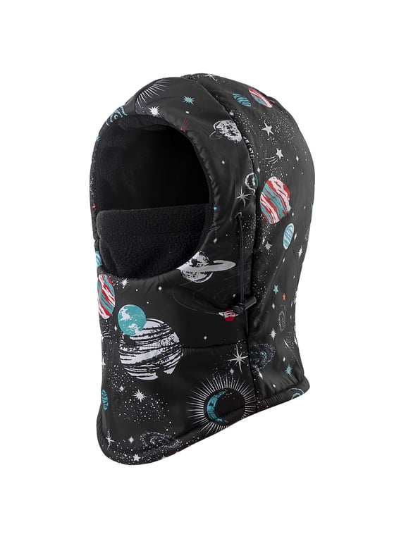 Kids Winter Windproof Hat, Unisex Children Heavyweight Balaclava, Ski Mask with Thick Warm Fleece Face Cover for Kids,Black
