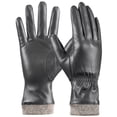 thumbnail image 1 of REDESS PU Leather Black Gloves for Women, Soft Winter Thermal Snow Driving Gloves Touchscreen, 1 of 7