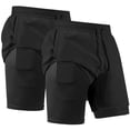 thumbnail image 1 of REDESS Men's Athletic Shorts with Liner Running Workout Basketball Shorts for Men,Black,2 Pcs, 1 of 8