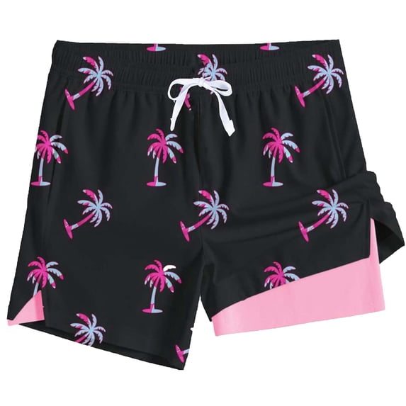 REDESS Mens Swim Trunks with Liner, Mens Athletic Running Workout Shorts 6" Inseam, Sizes S-2XL