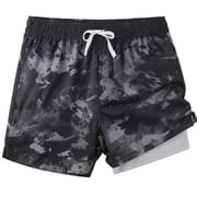 REDESS Mens Swim Trunks with Liner, Mens Athletic Running Workout Shorts 6 Inseam, Sizes S-2XL