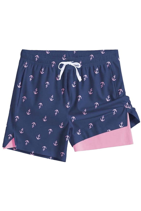 Mens Swim Trunks with Liner, Mens Athletic Running Workout Shorts 6" Inseam, Sizes S-2XL