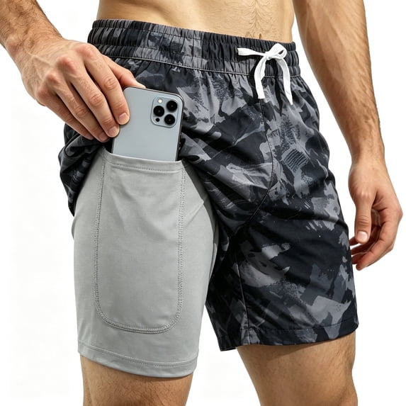 REDESS Mens Workout Shorts with Liner, Athletic Basketball Gym Shorts 6" Inseam, Sizes S-2XL