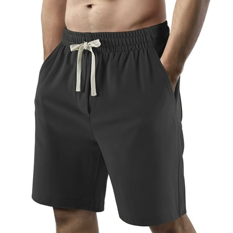 Mens Shorts Casual with Pockets ,Drawstring Elastic Waistband Shorts for Men,Dark Grey