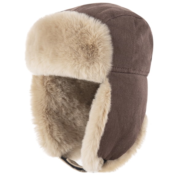 REDESS Men's Trapper Hat Winter Warm Ear Flaps Hunting Trapper Hat for Men and Women,Brown