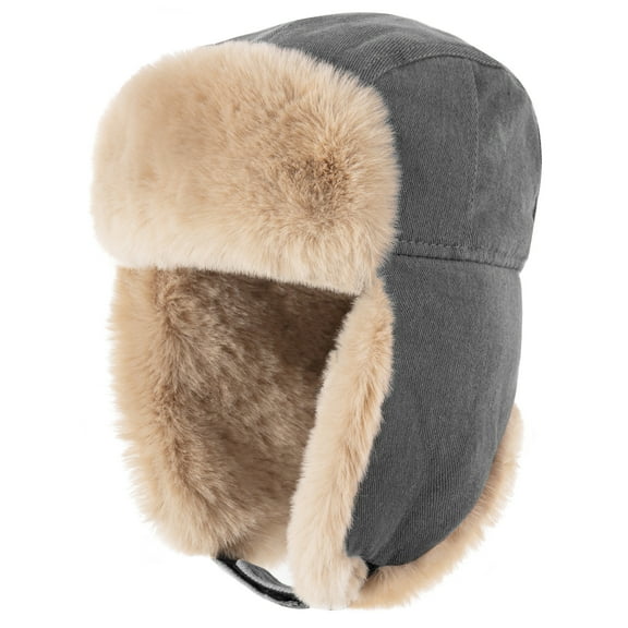 REDESS Men's Trapper Hat Winter Warm Ear Flaps Hunting Trapper Hat for Men and Women,Gray