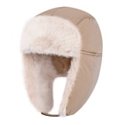 REDESS Winter Trapper Hat for Boys Girls Earflap Cap Waterproof &Windproof Beanie Faux Fur Lined Kids Hat
