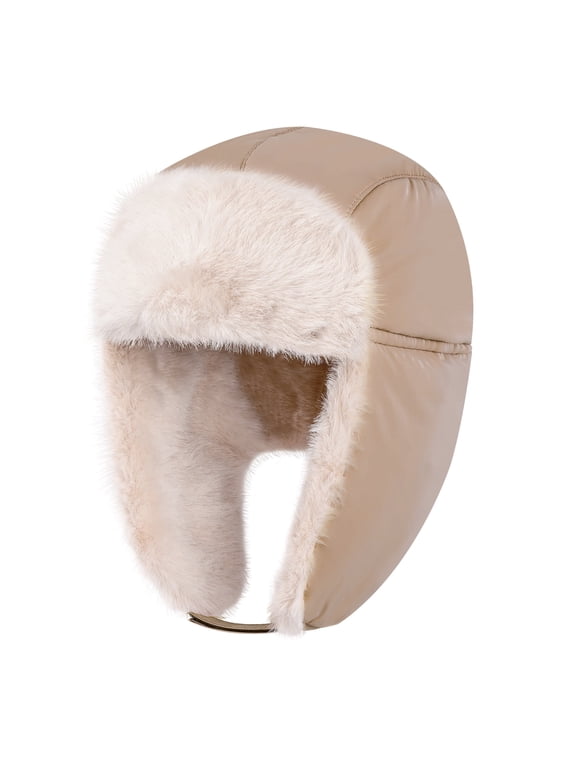 Winter Trapper Hat for Boys Girls,Earflap Cap Waterproof &Windproof Beanie Faux Fur Lined Kids Hat