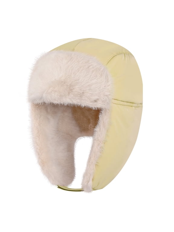 Winter Trapper Hat for Boys Girls,Earflap Cap Waterproof &Windproof Beanie Faux Fur Lined Kids Hat