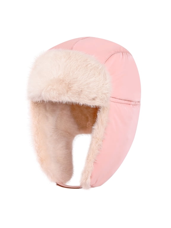 Winter Trapper Hat for Boys Girls,Earflap Cap Waterproof &Windproof Beanie Faux Fur Lined Kids Hat