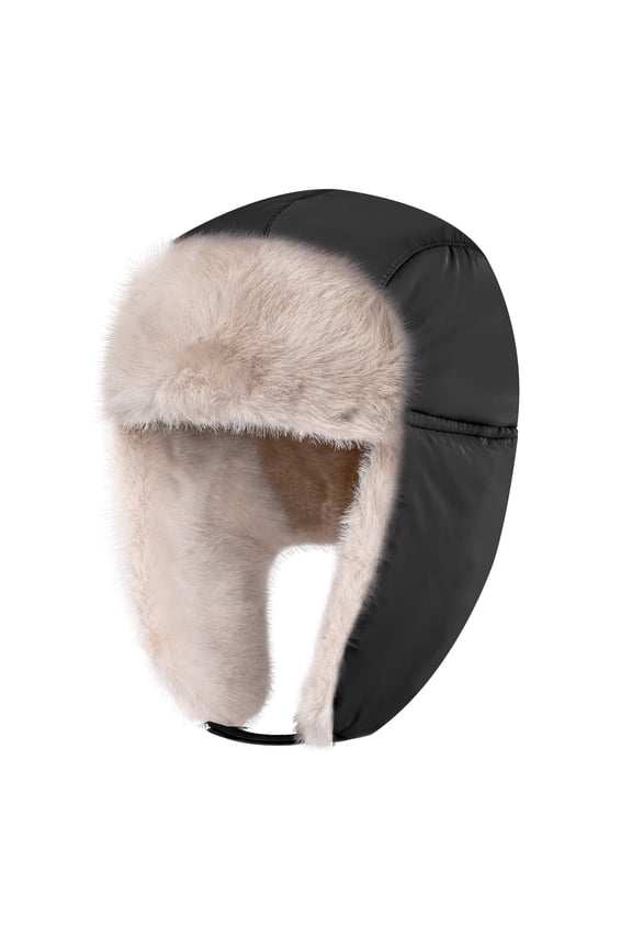 Winter Trapper Hat for Boys Girls,Earflap Cap Waterproof &Windproof Beanie Faux Fur Lined Kids Hat