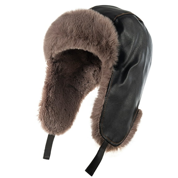 REDESS Men's Trapper Hat Winter Warm Waterproof Hat with Ear Flaps for Men and Women,Black