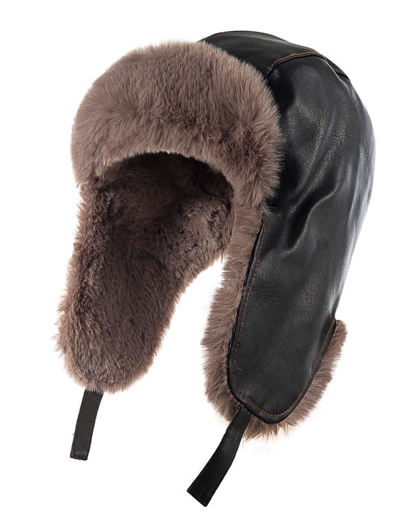 Men's Trapper Hat Winter Warm Waterproof Hat with Ear Flaps for Men and Women,Black