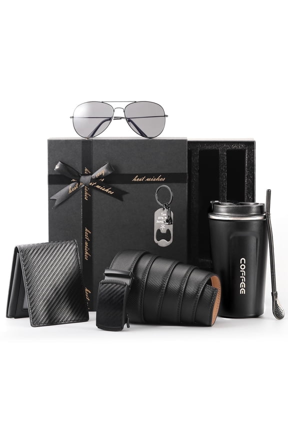 Men's Gifts with Belt,Coffee Mug, Wallet and Sunglasses for Men,Dad and Him