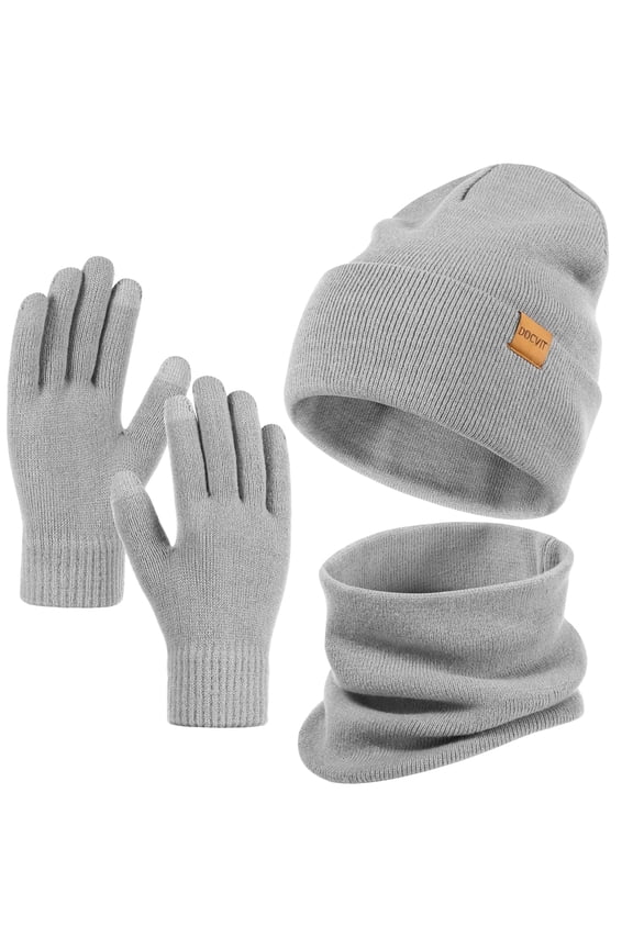 Winter Hat, Scarf & Glove Set for Men and Women,Black
