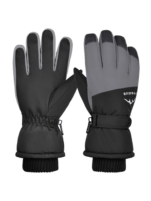 Unisex Winter Waterproof Touchscreen Ski Gloves for Men and Women, Black