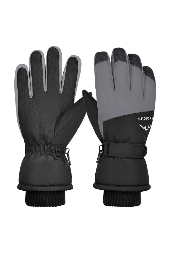Unisex Winter Waterproof Touchscreen Ski Gloves for Men and Women, Black