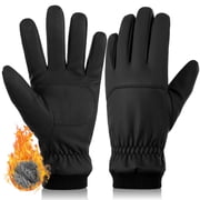 Men's and Women's Winter Gloves Waterproof Warm for Ski Driving Running Black