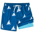 thumbnail image 1 of REDESS Mens Swim Trunks with Liner, Mens Athletic Running Workout Shorts 6" Inseam, Sizes S-2XL, 1 of 7