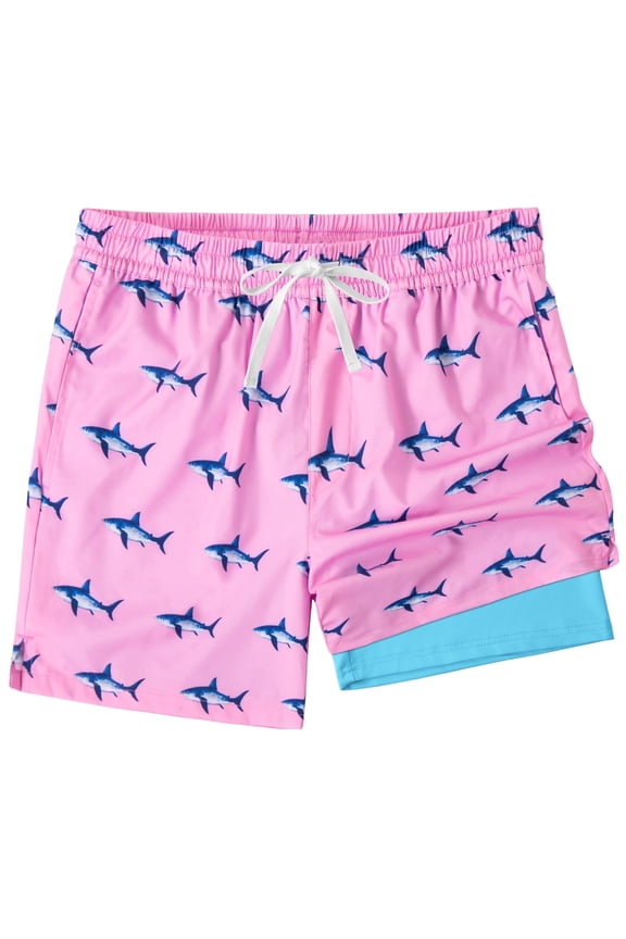 Mens Swim Trunks with Liner, Mens Athletic Running Workout Shorts 6" Inseam, Sizes S-2XL
