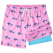 REDESS Mens Swim Trunks with Liner, Mens Athletic Running Workout Shorts 6" Inseam, Sizes S-2XL