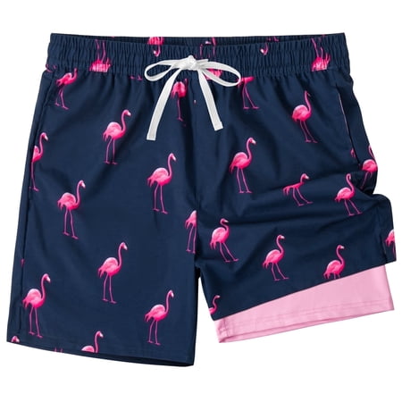 REDESS Mens Swim Trunks with Liner, Mens Athletic Running Workout Shorts 6" Inseam, Sizes S-2XL