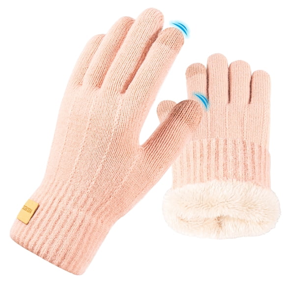 REDESS Mens Womens Winter Gloves Touchscreen Winter Warm Knit Gloves,Black