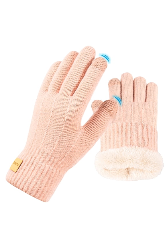 Mens Womens Winter Gloves Touchscreen Winter Warm Knit Gloves,Black