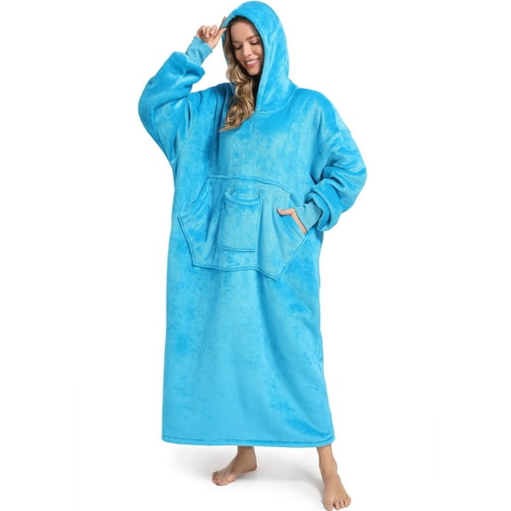 REDESS Oversized Wearable Blanket Hoodie Sweatshirt for Adults Women Men-Blue