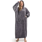 REDESS Oversized Wearable Blanket Hoodie Sweatshirt for Adults Women Men-Dark Grey
