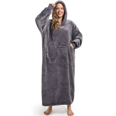 REDESS Oversized Wearable Blanket Hoodie Sweatshirt for Adults Women Men-Dark Grey