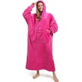 thumbnail image 1 of REDESS Oversized Wearable Blanket Hoodie Sweatshirt for Adults Women Men-Rose Red, 1 of 8