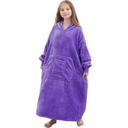 REDESS Oversized Wearable Blanket Hoodie Sweatshirt for Unisex Boy and Girl-Purple