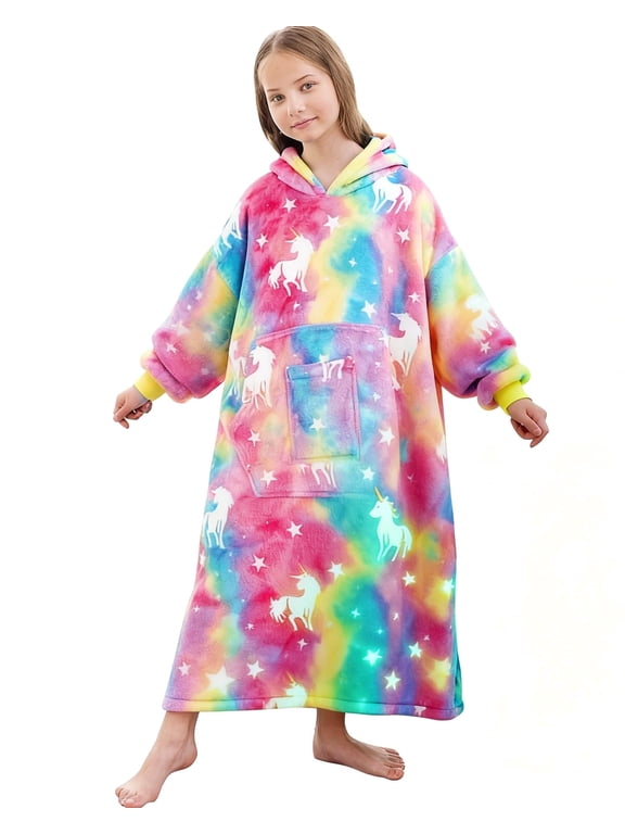 Oversized Wearable Blanket Hoodie Sweatshirt for Unisex Boy and Girl