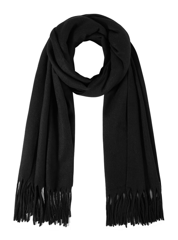 Pashmina Shawl for Women, Soft Lightweight Winter Long Scarf for Women, Black