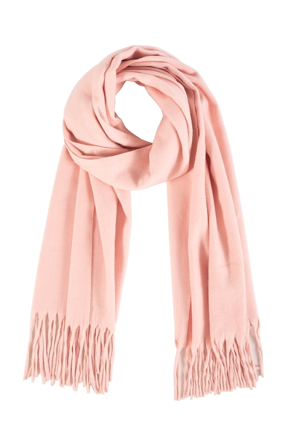 Pashmina Shawl for Women, Winter Warm Soft Solid Tassel Scarf  for Women and Men, Pink