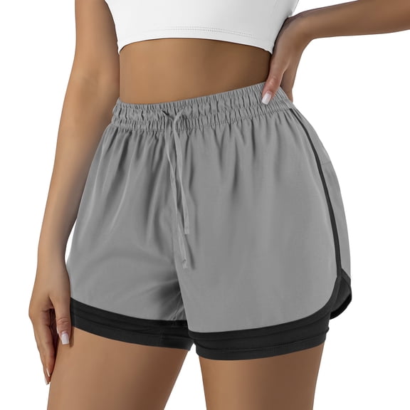 REDESS Shorts for Women Athletic Shorts for Gym Workout Running,Gray