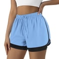 thumbnail image 1 of REDESS Shorts for Women Athletic Shorts with Liner for Gym Workout Running,Light Blue, 1 of 7