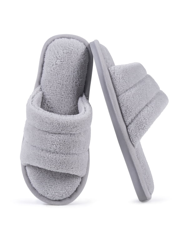 House Slippers for Women Open Toe Fuzzy Slippers