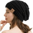 thumbnail image 1 of REDESS Slouchy Black Beanie Hat for Women Winter Warm Knit Cap, 1 of 7